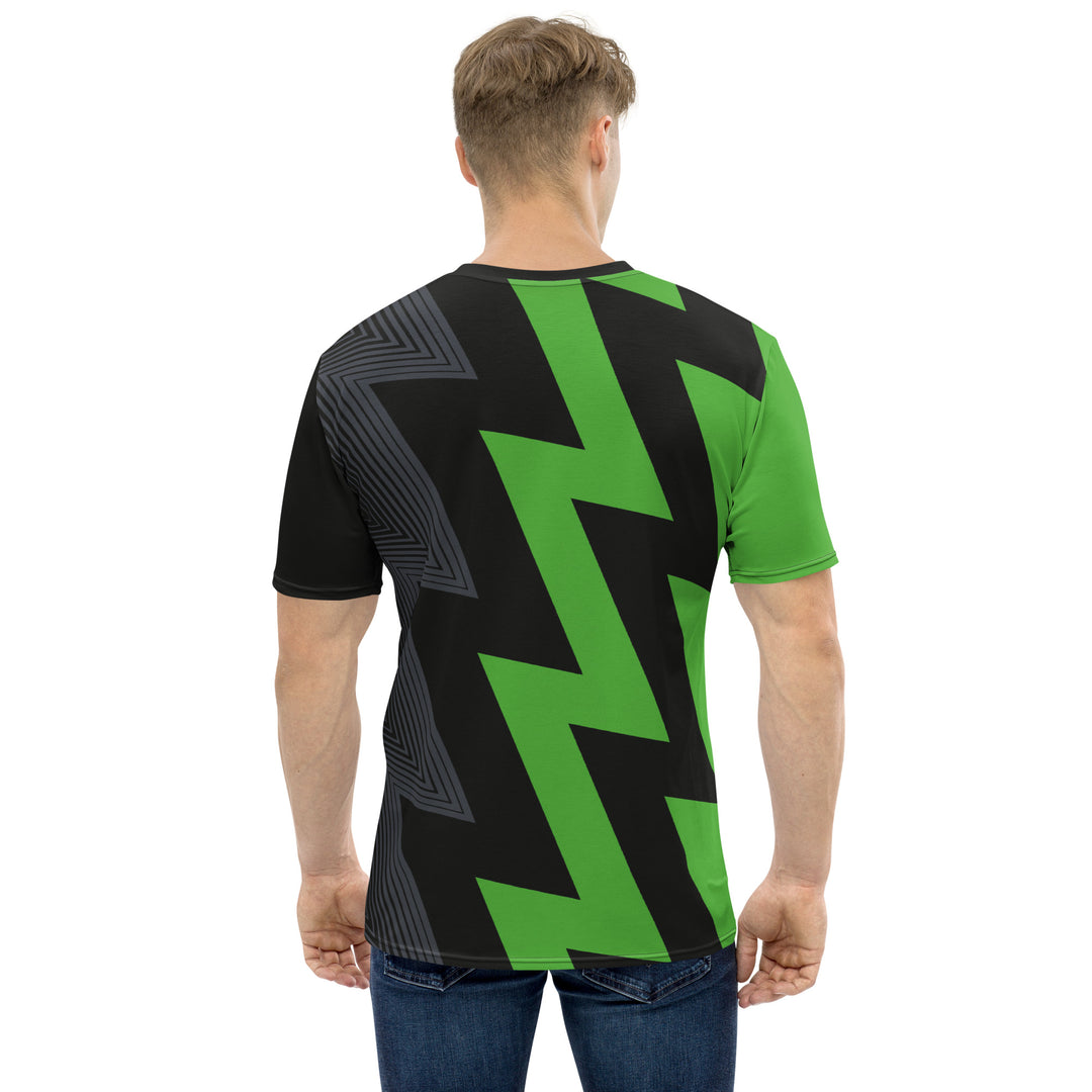 Premium Men's Jersey - Green-Grey Lightning