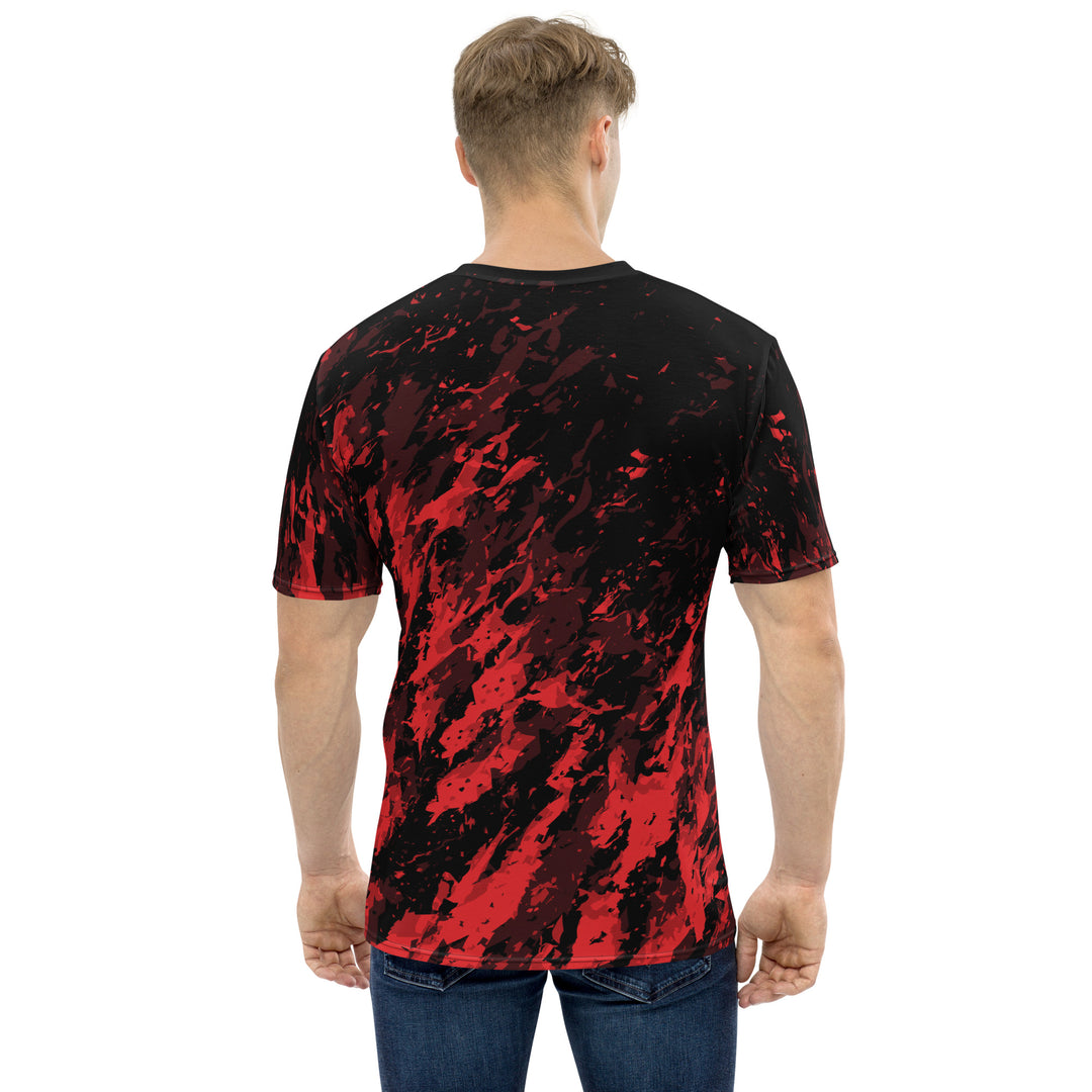 Premium Men's Jersey - Black-Red Splatter