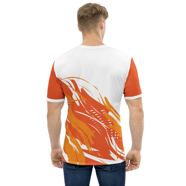 Premium Men's Jersey - White-Orange Flame