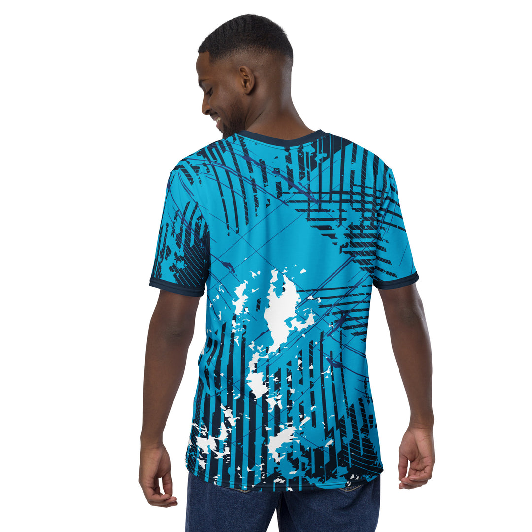 Premium Men's Jersey - Turquoise-White Flame