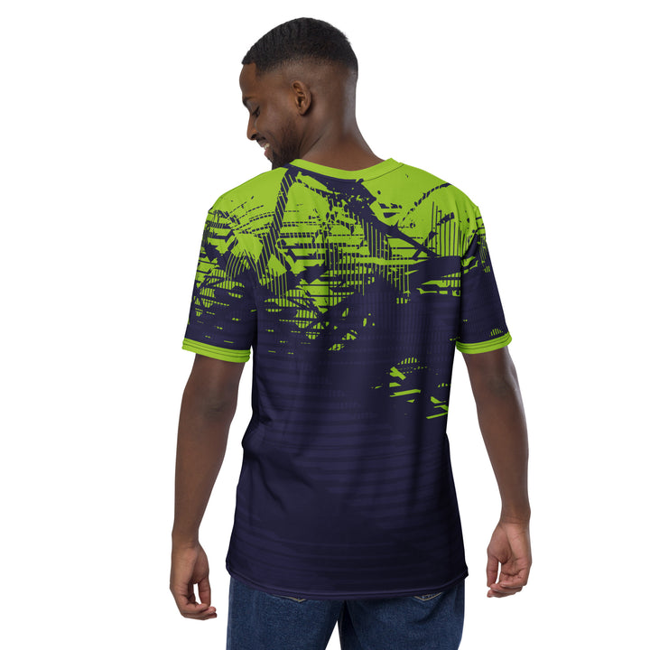 Premium Men's Jersey - Purple-Green Shape