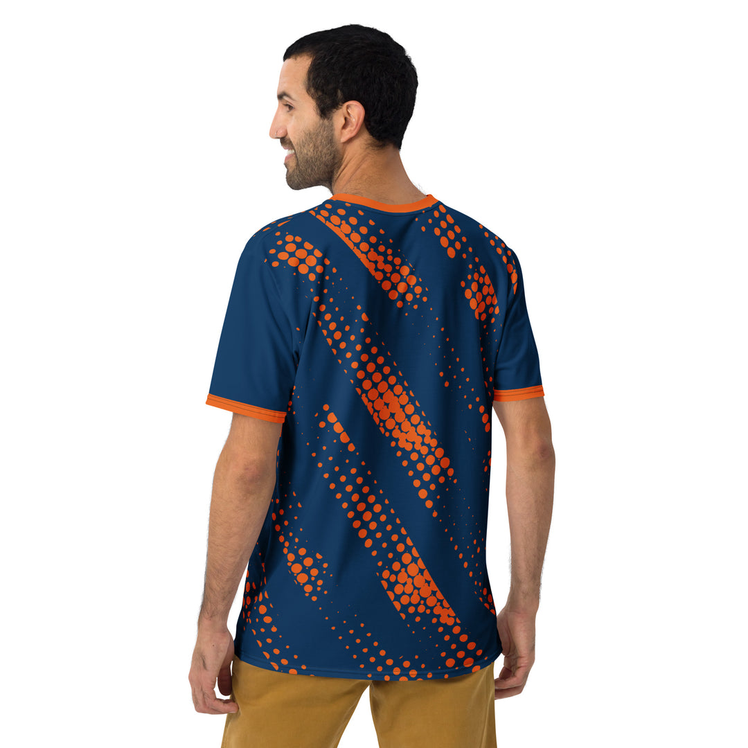 Premium Men's Jersey - Blue-Orange Halftone