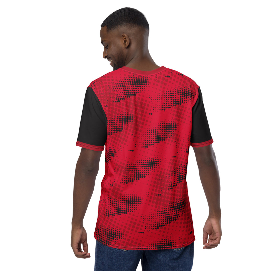 Premium Men's Jersey - Red-Black Halftone