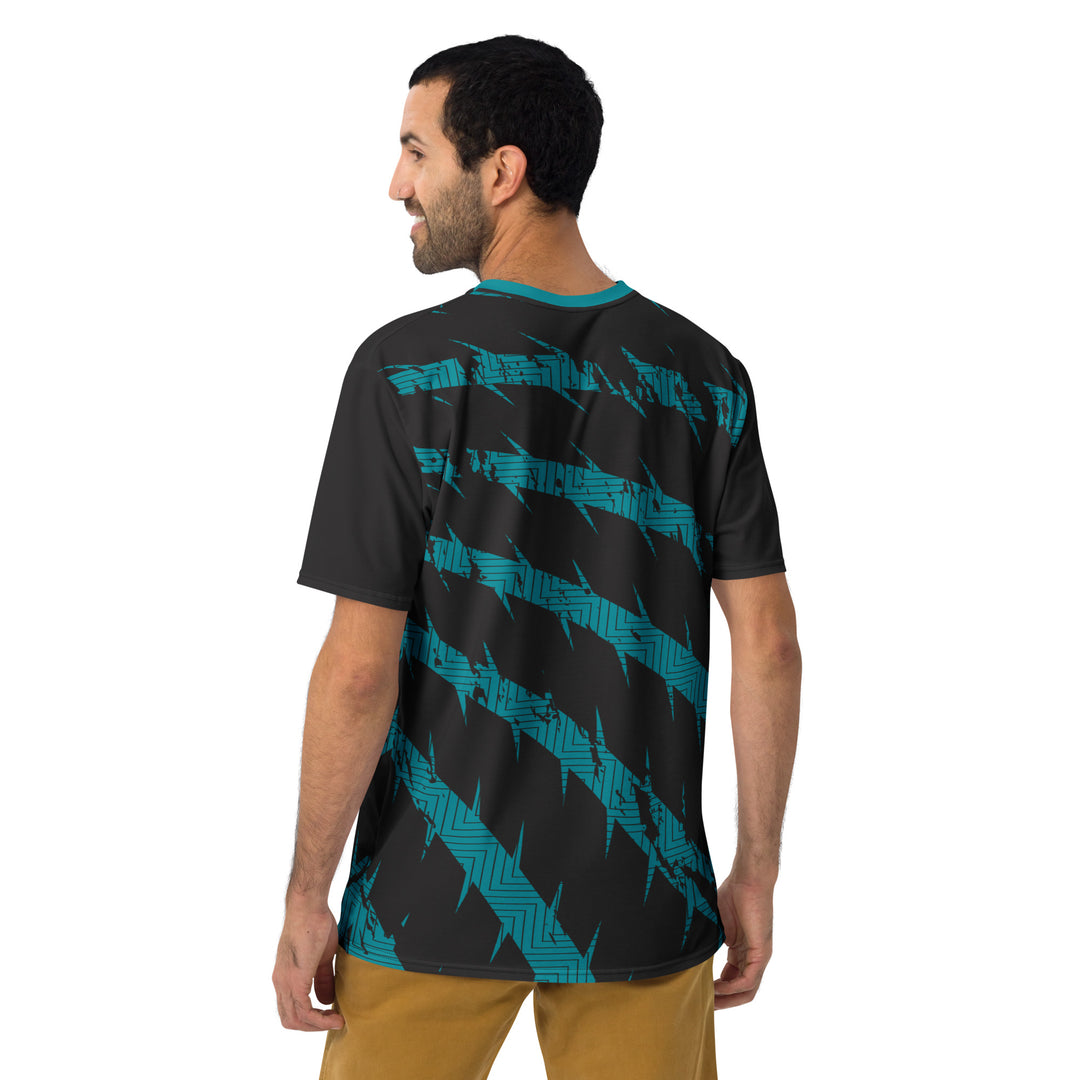 Premium Men's Jersey - Black-Turquoise Spike