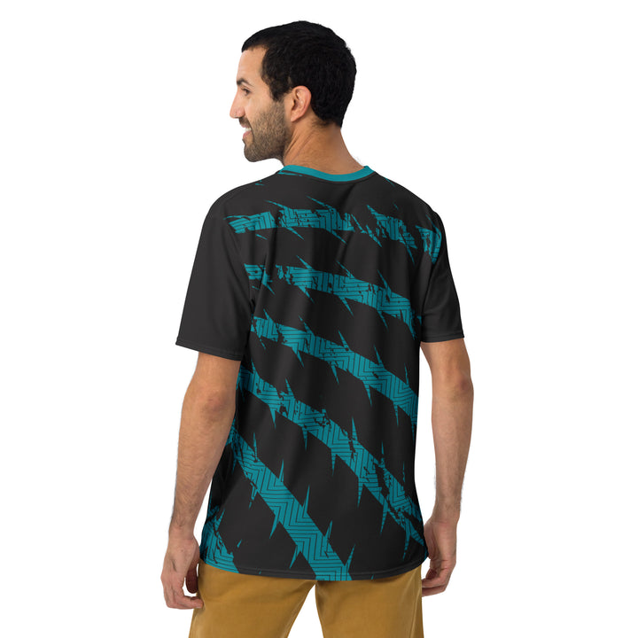 Premium Men's Jersey - Black-Turquoise Spike