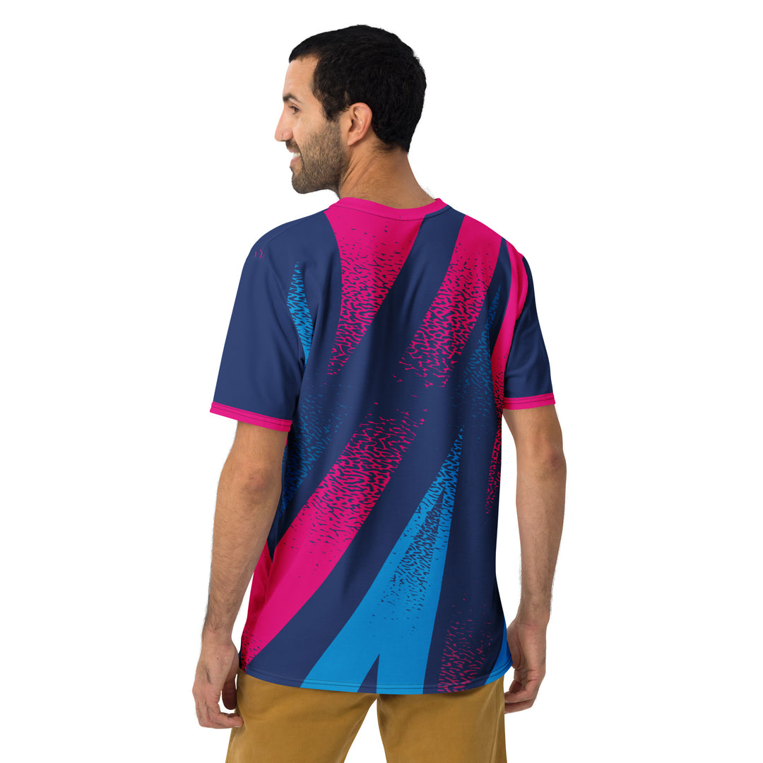 Premium Men's Jersey - Blue-Pink Dots