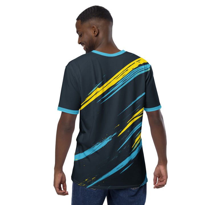 Premium Men's Jersey - Yellow-Blue Rain