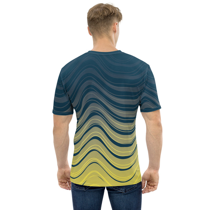 Premium Men's Jersey - Yellow-Blue Wave