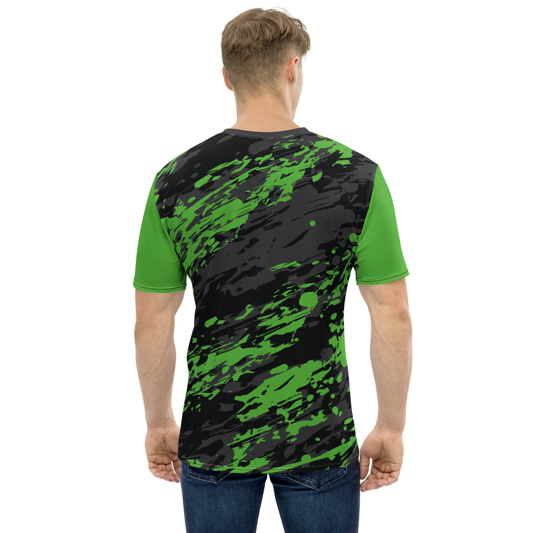 Premium Men's Jersey - Black-Green Particles