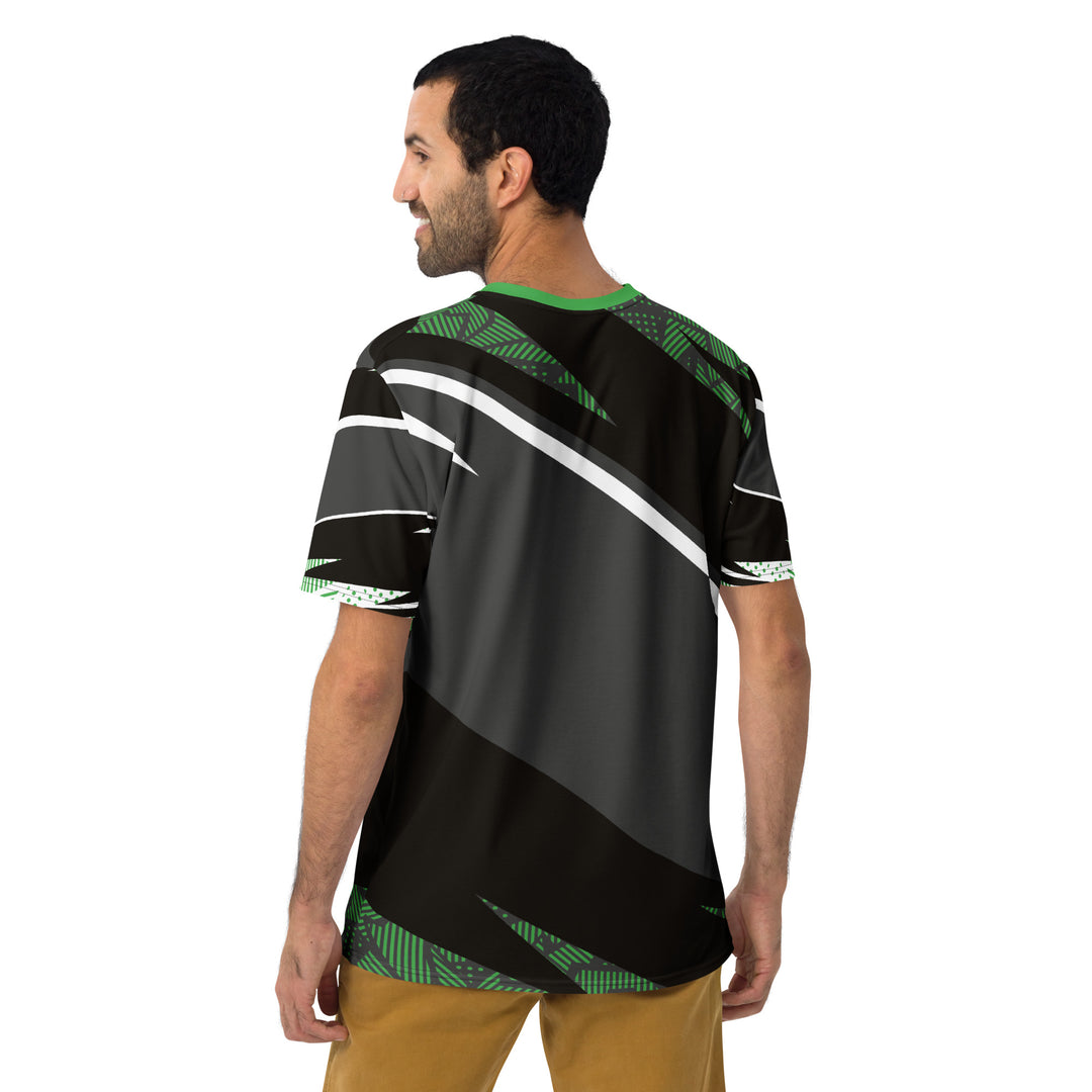 Premium Men's Jersey - Black-Green Stripes