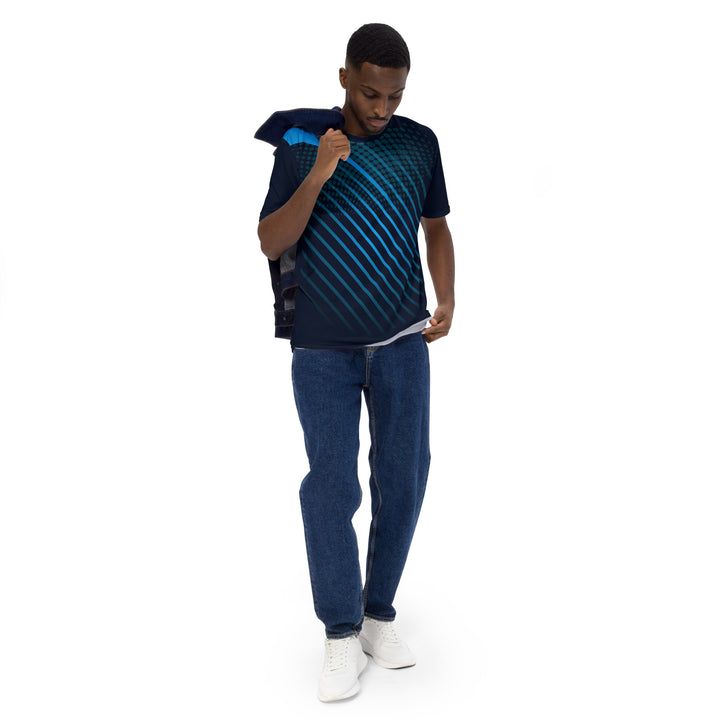 Premium Men's Jersey - Black-Blue Stripes