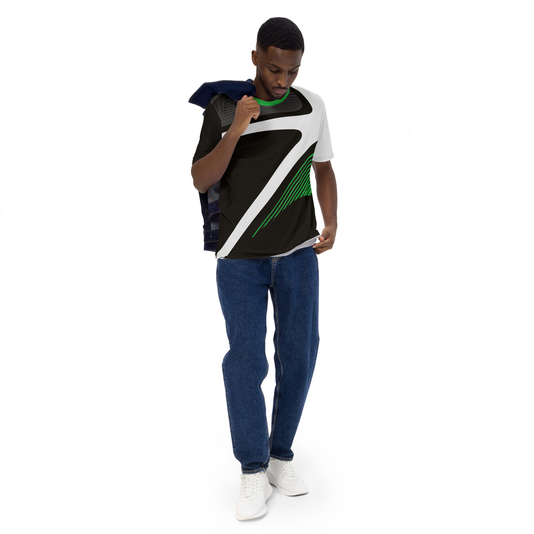 Premium Men's Jersey - Black-Green Arc