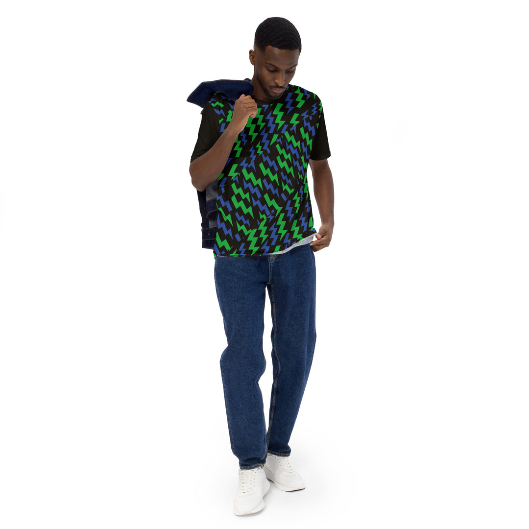 Premium Men's Jersey - Blue-Green Flash