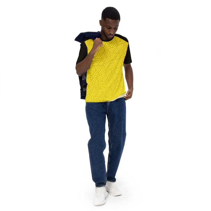 Premium Men's Jersey - Yellow-Black Triangle