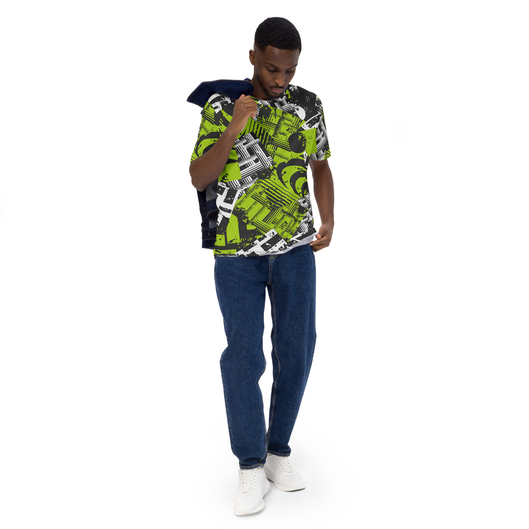 Premium Men's Jersey - Green Spiral