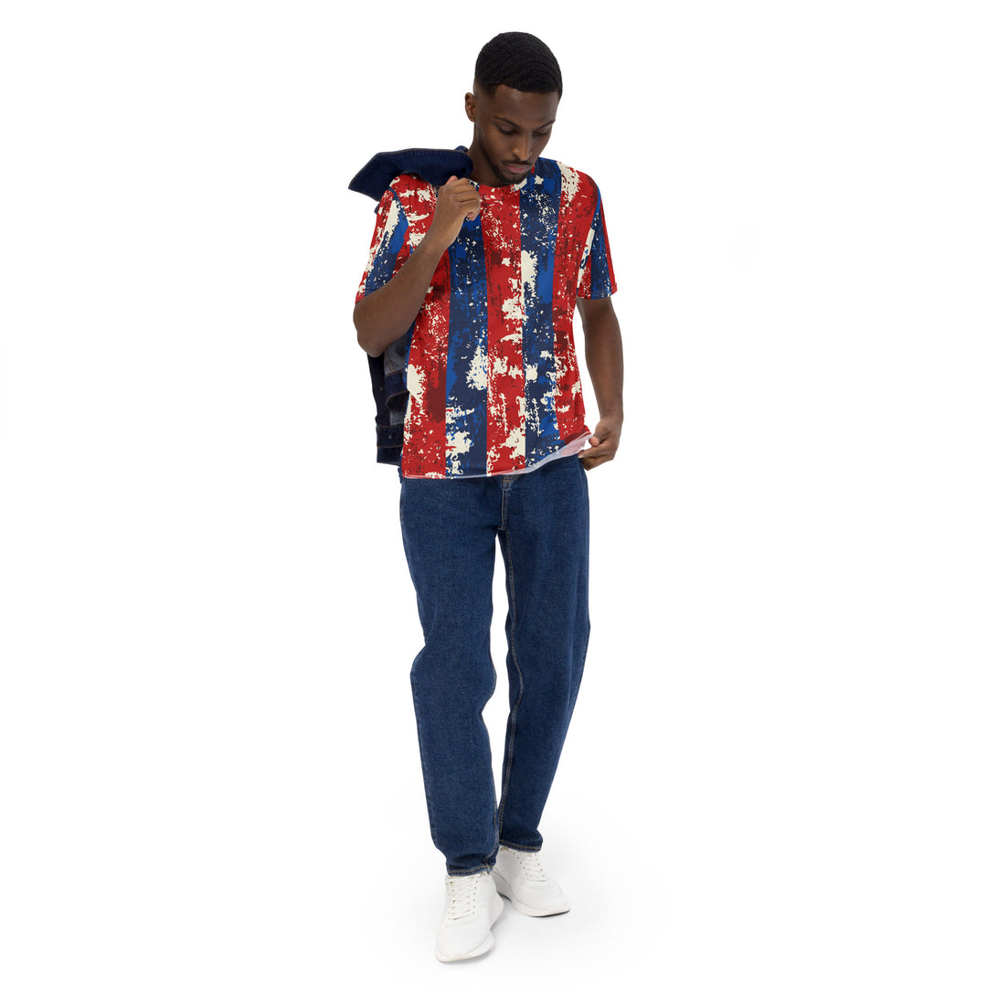 Premium Men's Jersey - Blue-Red Stripes