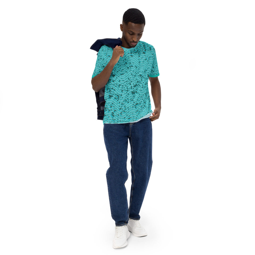 Premium Men's Jersey - Green-Blue Waves