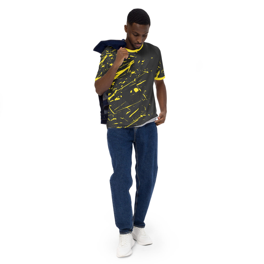 Premium Men's Jersey - Black-Yellow Splash