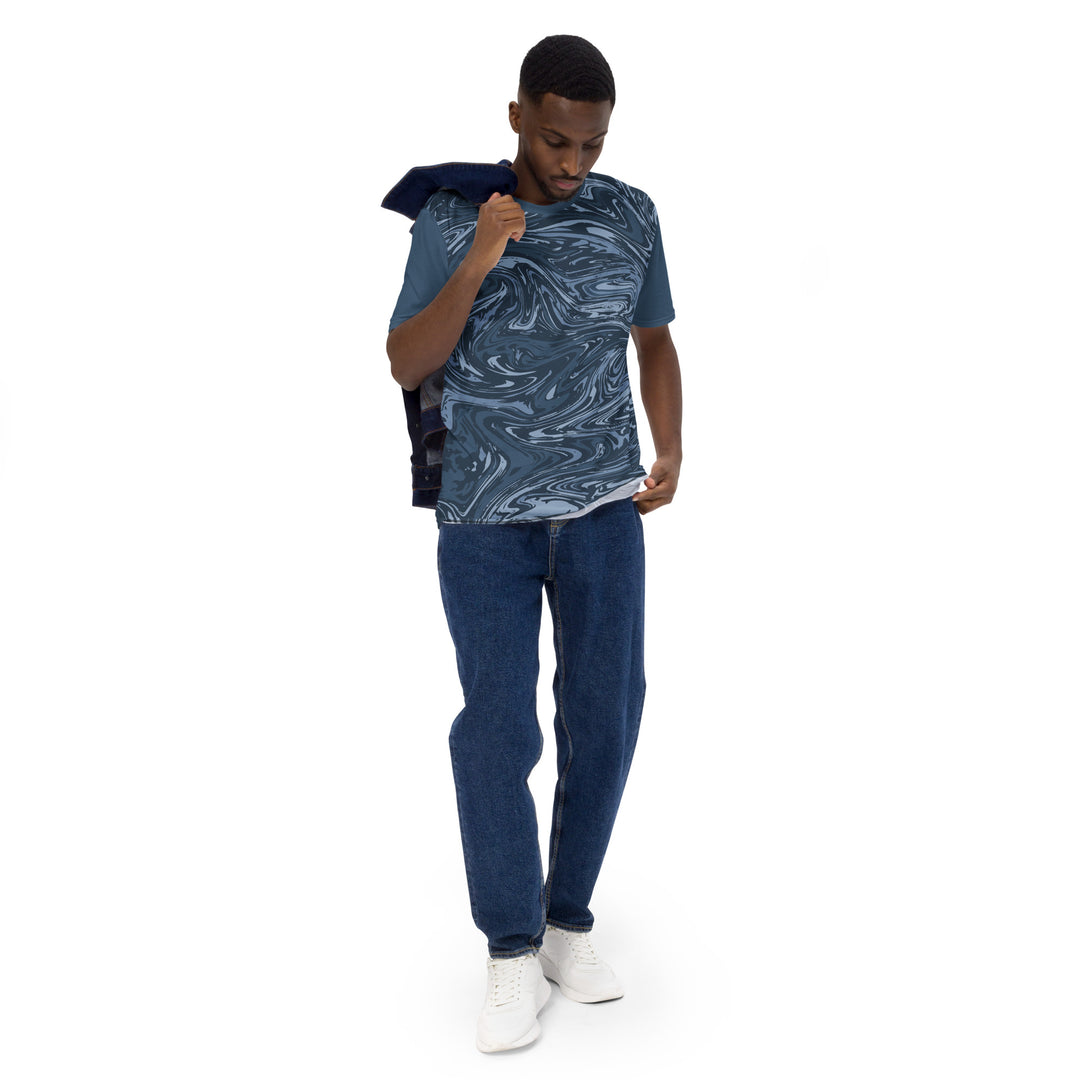 Premium Men's Jersey - Grey-Blue Mirage