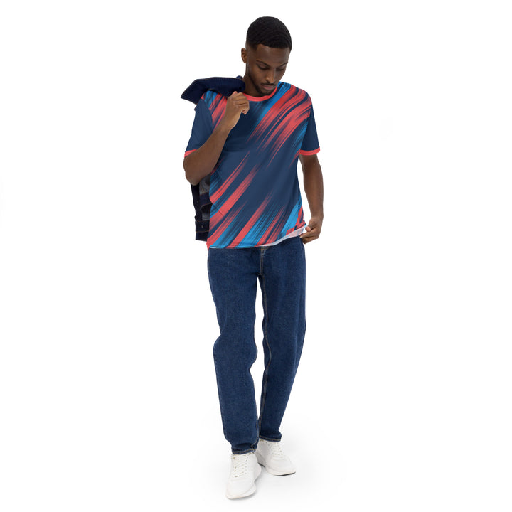 Premium Men's Jersey - Red-Blue Blur