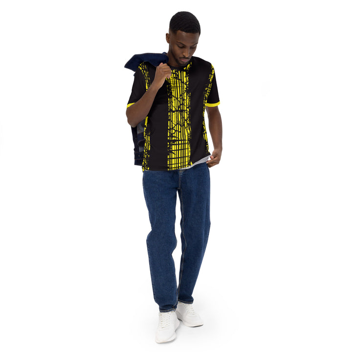 Premium Men's Jersey - Black-Yellow Bar