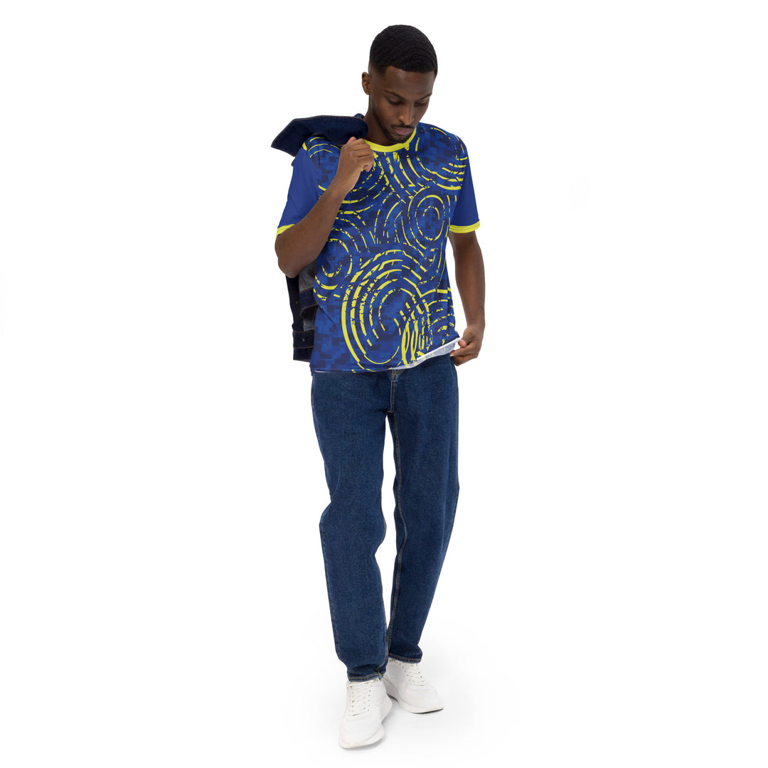 Premium Men's Jersey - Blue-Yellow Spin