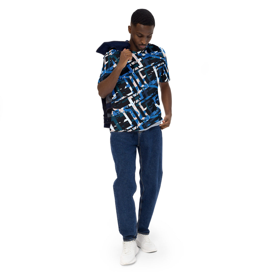 Premium Men's Jersey - Black-Blue Tube