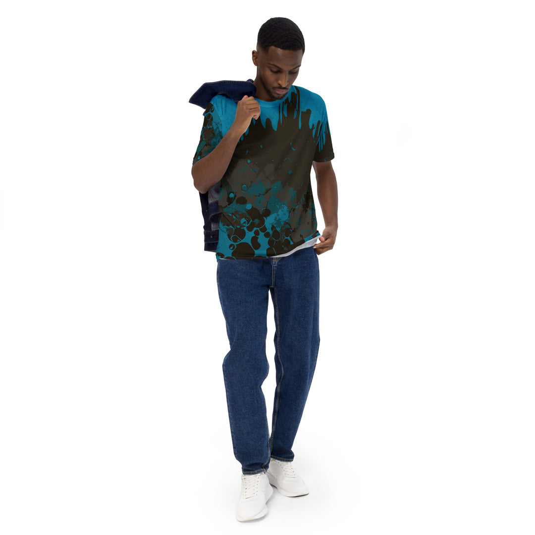 Premium Men's Jersey - Turquoise-Black Liquid