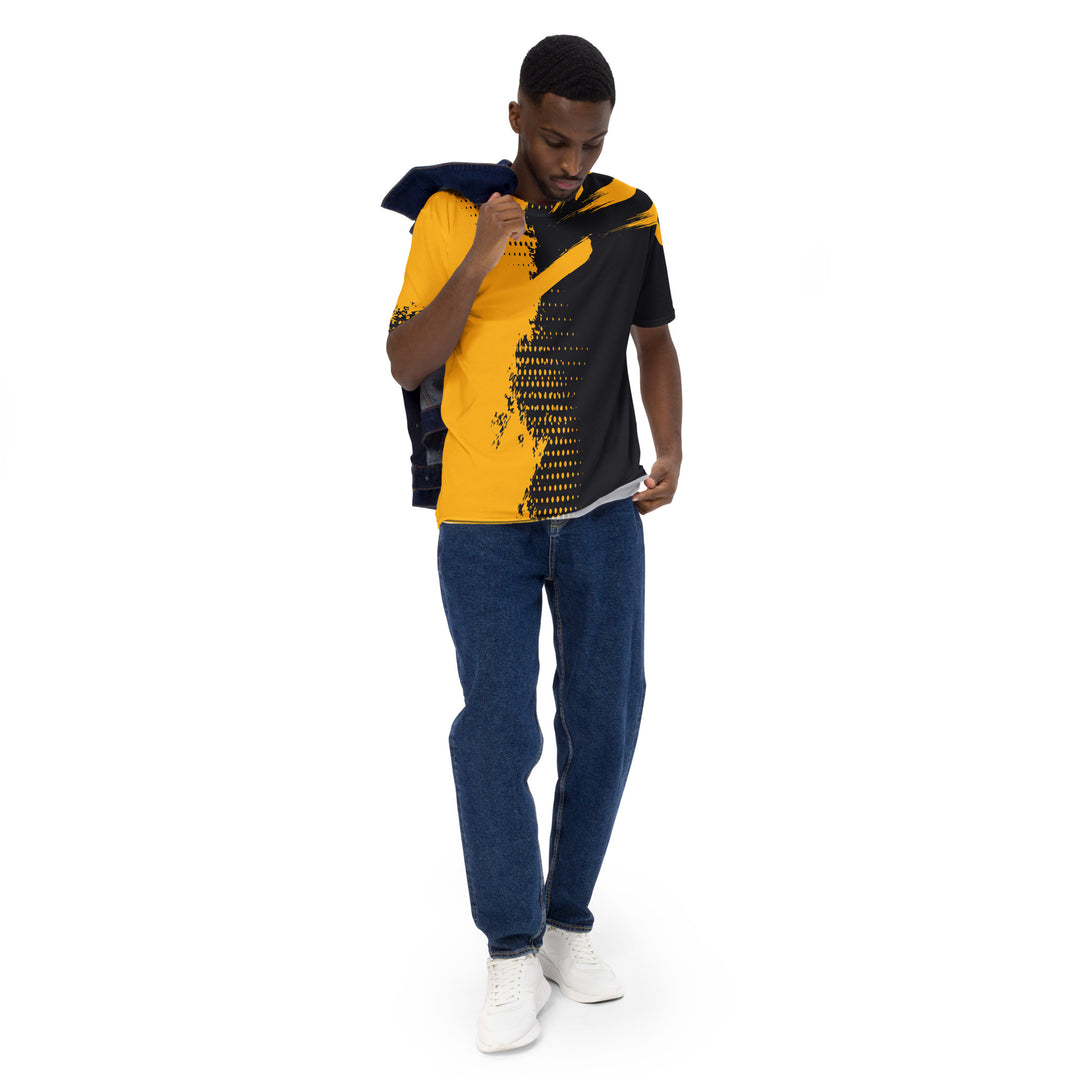 Premium Men's Jersey - Black-Yellow Brush