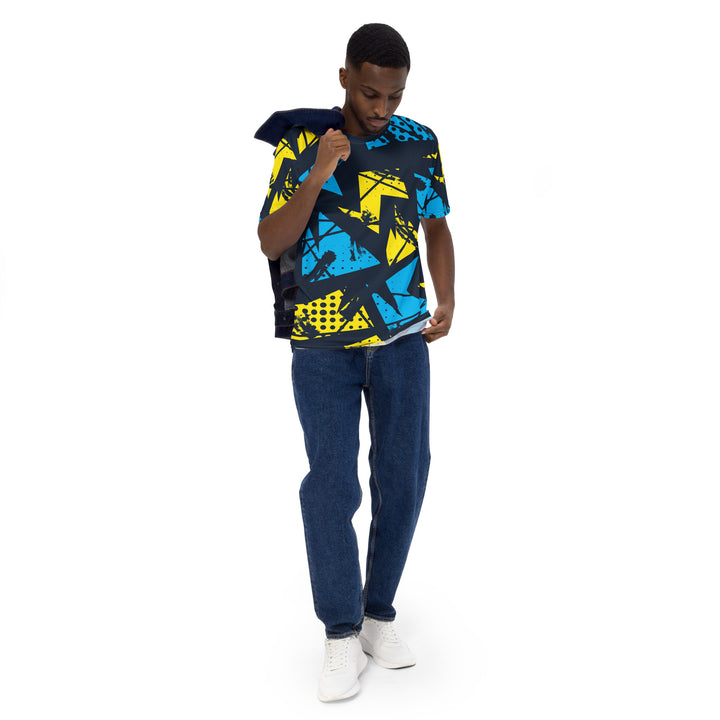 Premium Men's Jersey - Yellow-Blue Graffiti