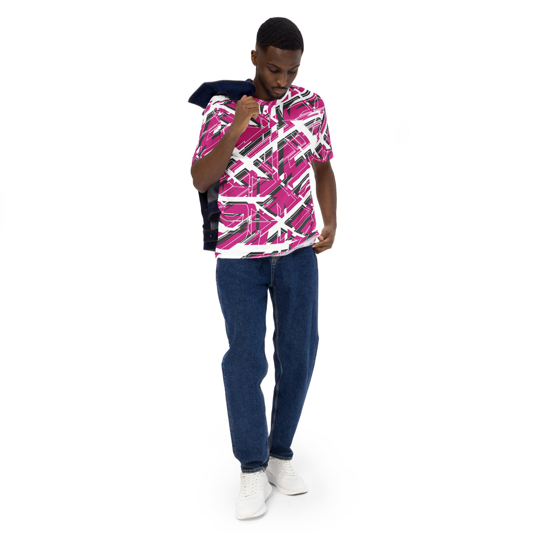 Premium Men's Jersey - White-Pink Font