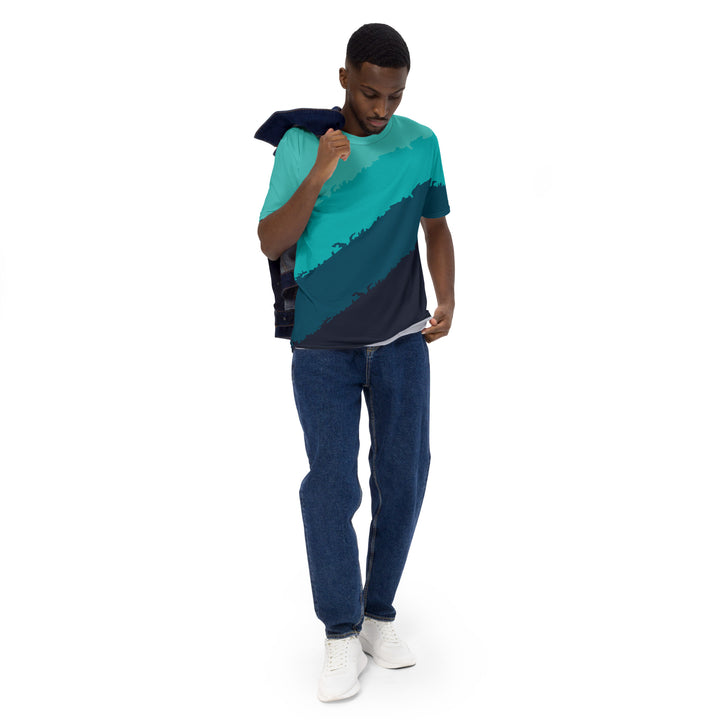 Premium Men's Jersey - Black-Turquoise Gradient