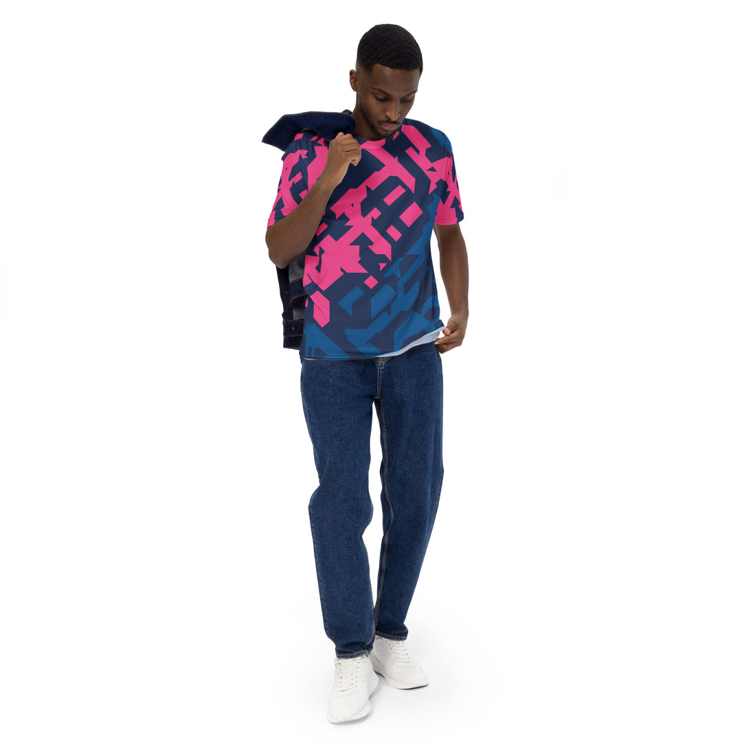 Premium Men's Jersey - Blue-Pink Maze