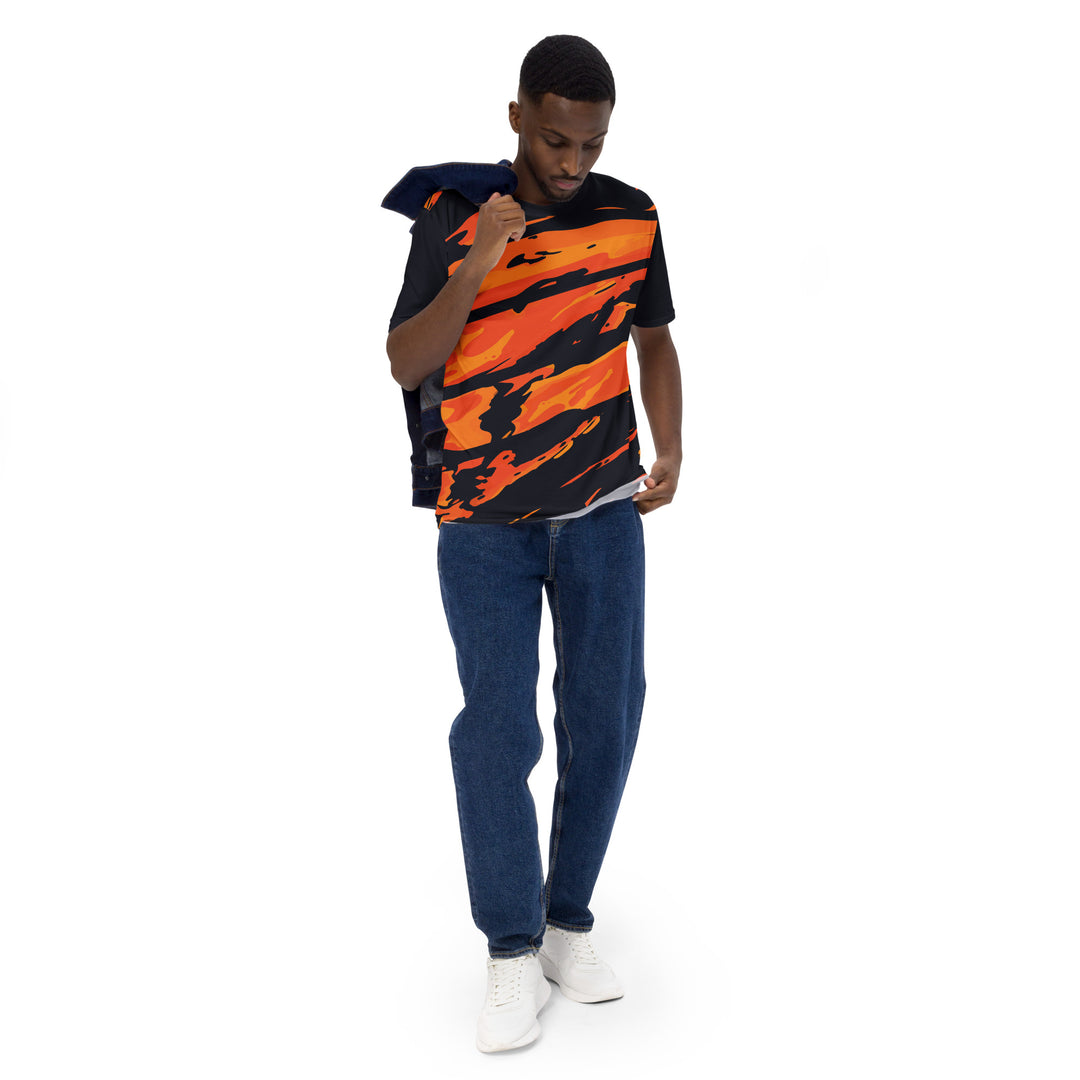 Premium Men's Jersey - Black-Orange Angle