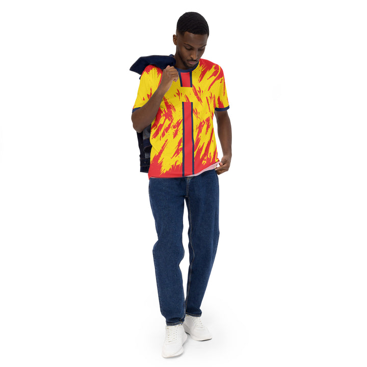 Premium Men's Jersey - Yellow-Red Bar