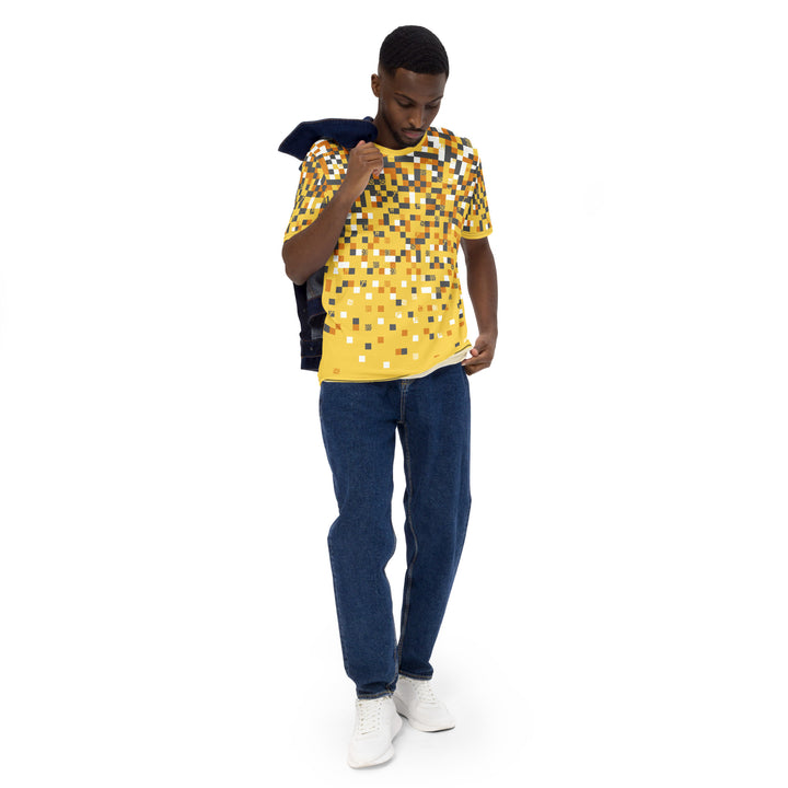 Premium Men's Jersey - Yellow-Grey Pixel