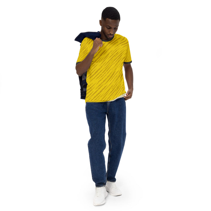 Premium Men's Jersey - Yellow-Grey Rain