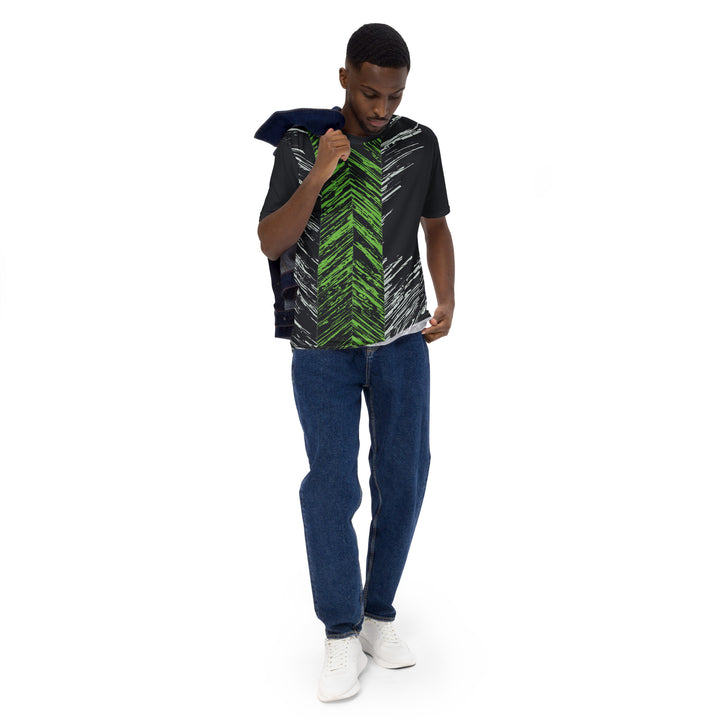 Premium Men's Jersey - Black-Green Tracks