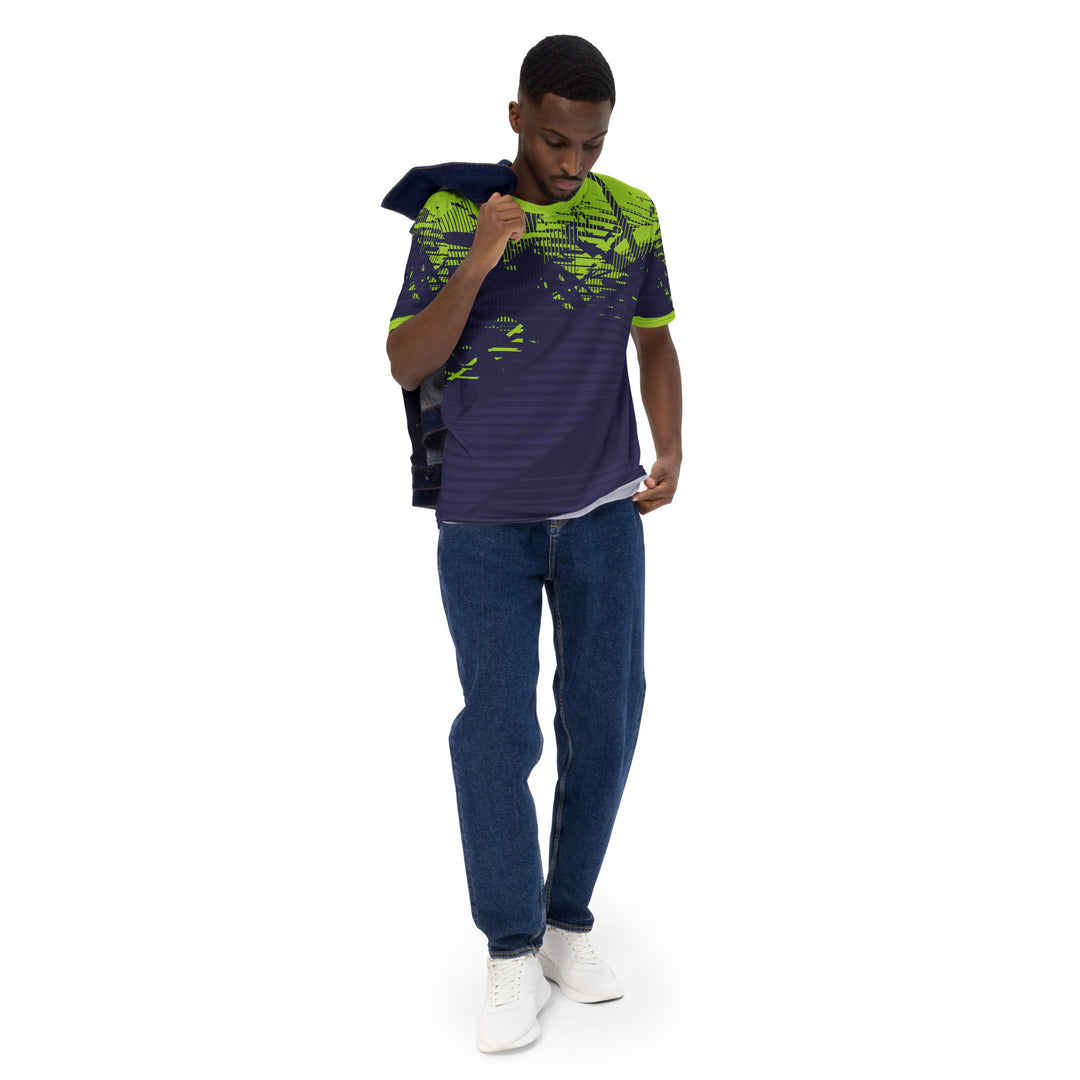 Premium Men's Jersey - Purple-Green Shape