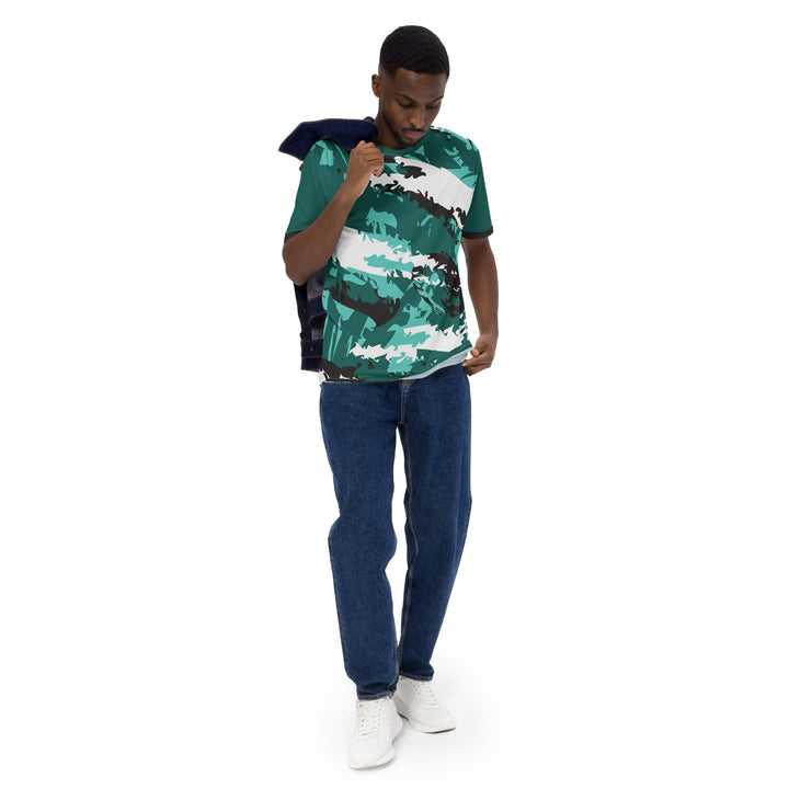 Premium Men's Jersey - Green-White Camouflage