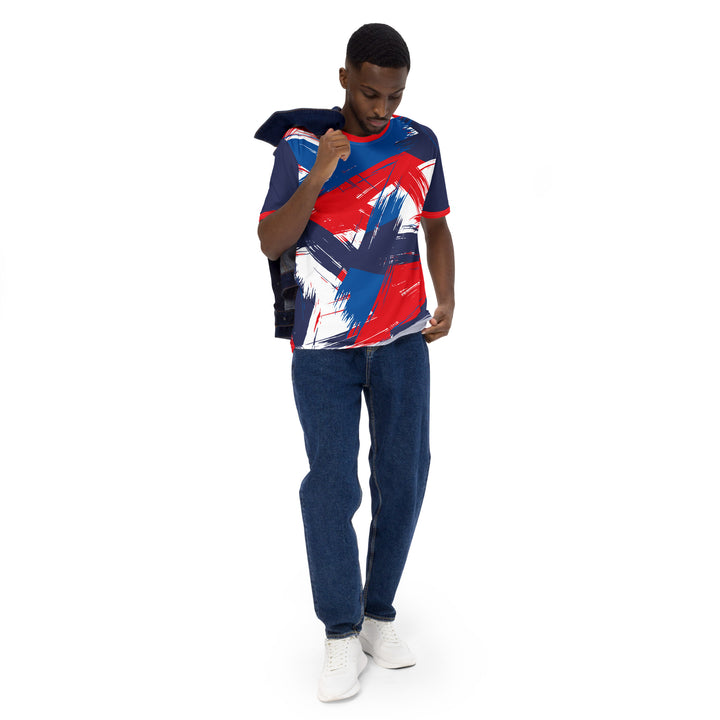 Premium Men's Jersey - Blue-Red Clutter