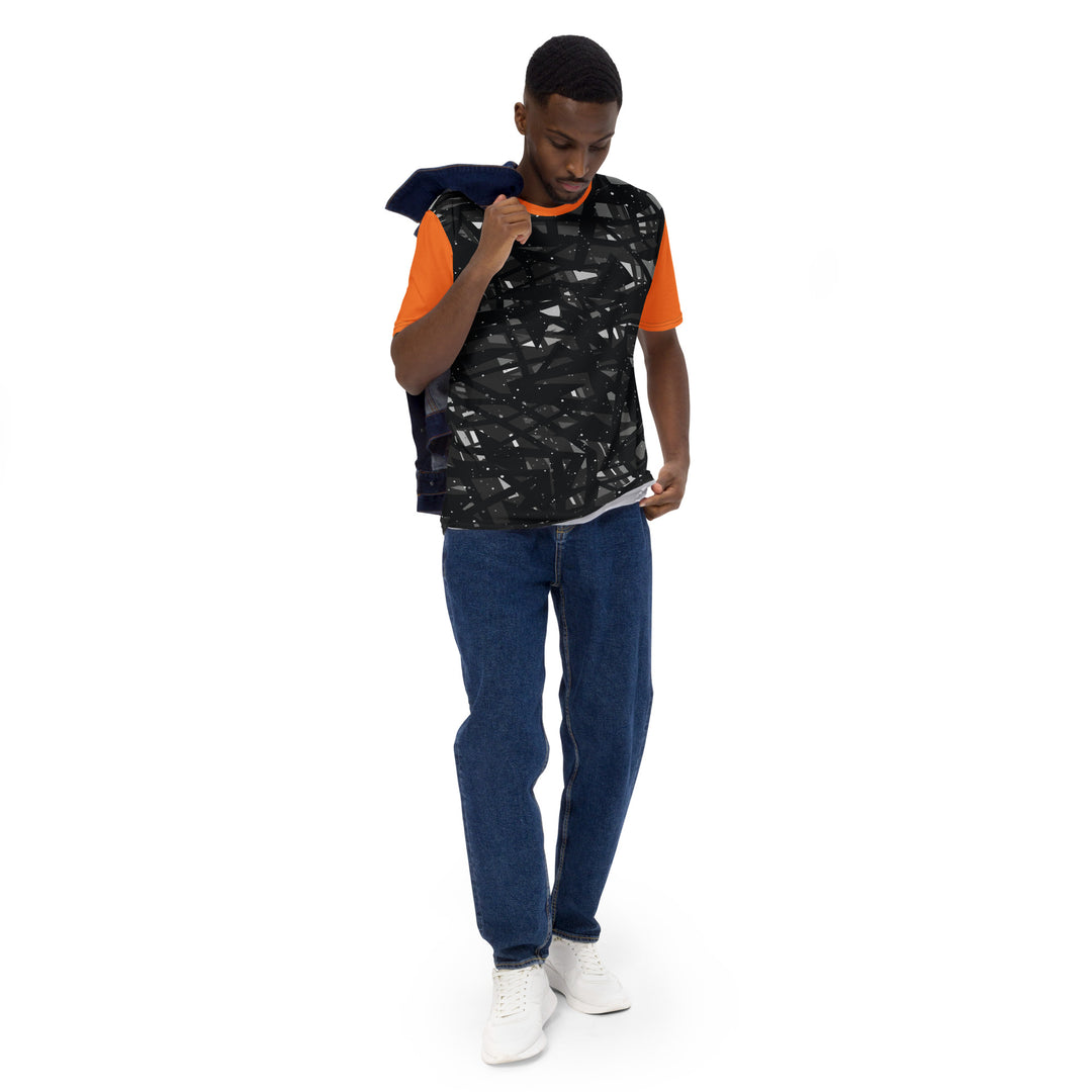 Premium Men's Jersey - Black-Orange Shards