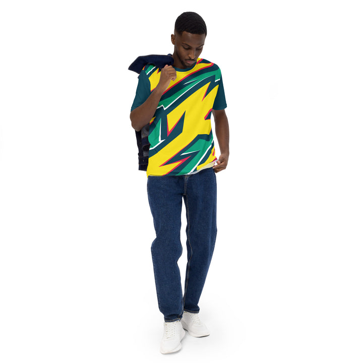 Premium Men's Jersey - Yellow-Green Graffiti