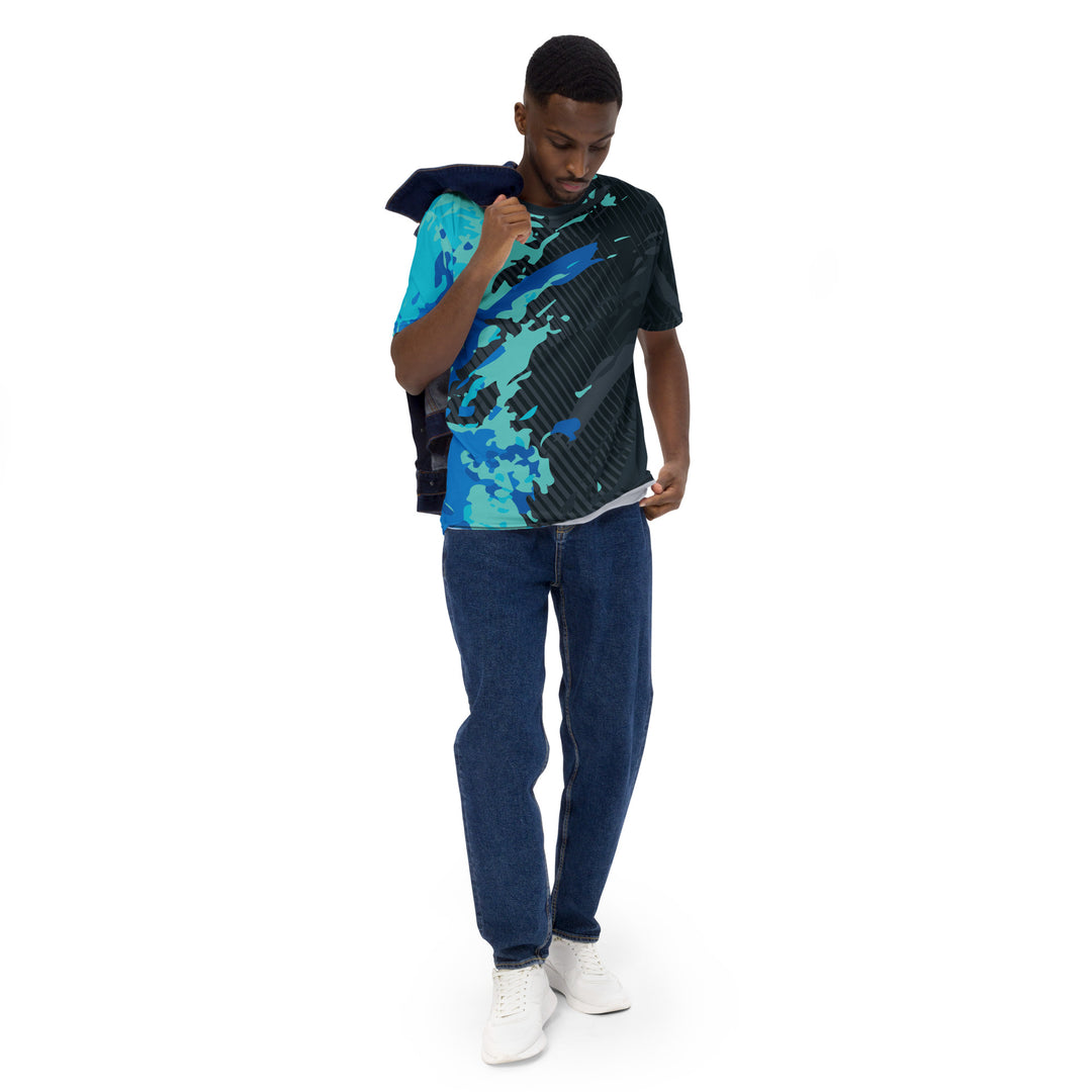 Premium Men's Jersey - Black-Blue Surf