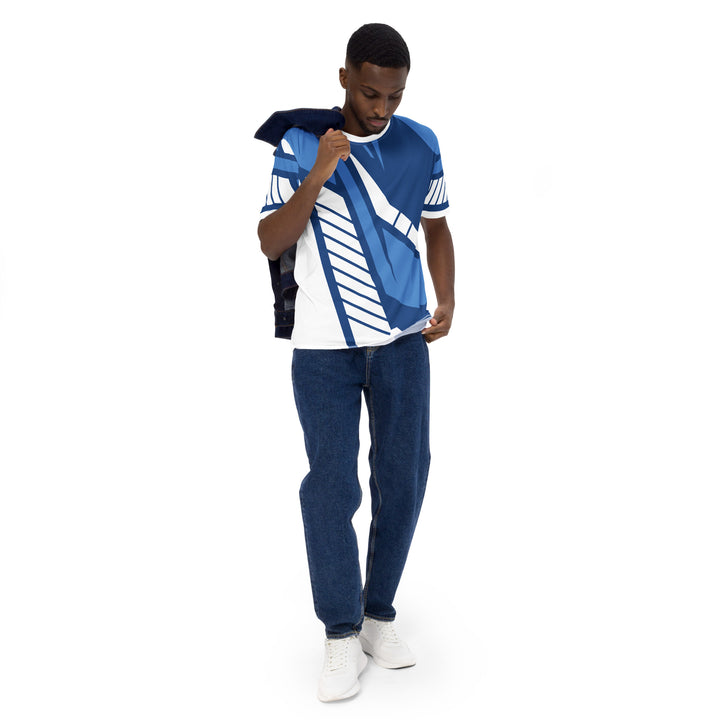 Premium Men's Jersey - Blue-White Stripes