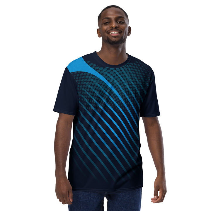 Premium Men's Jersey - Black-Blue Stripes