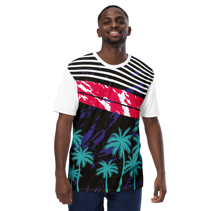 Premium Men's Jersey - Black-White Palms