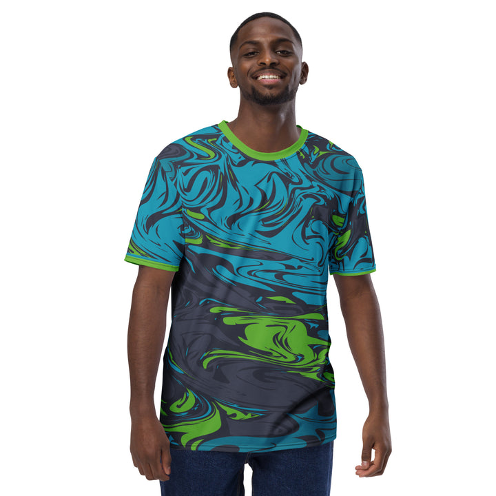 Premium Men's Jersey - Green-Blue Smoke