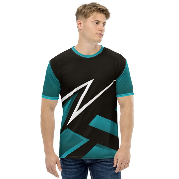 Premium Men's Jersey - Black-Turquoise Flash