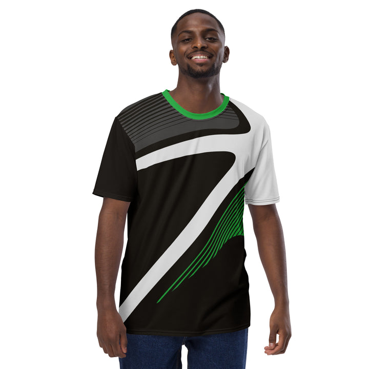 Premium Men's Jersey - Black-Green Arc